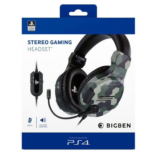 Bigben Stereo Gaming Headset V3 PS4/PS5/PC/Mobil - Zöld