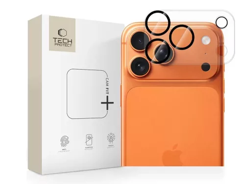 Tech-Protect Cam Fit+ hátsó 3D kamera lencsevédő - Apple iPhone 17 Pro Max - átlátszó