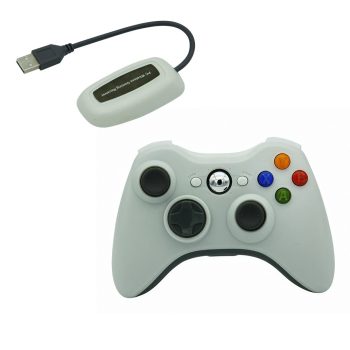   Utángyártott Xbox 360/PC/PS3 Vezetéknélküli Kontroller (USB adapterrel) (Fehér) PRCX360PCWLSSW