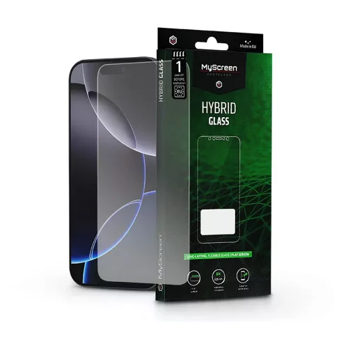 MyScreen Hybrid Glass rugalmas kijelzővédő üvegfólia 0.25 mm 2.5D iPhone 16 Pro Max / 17 Pro Max