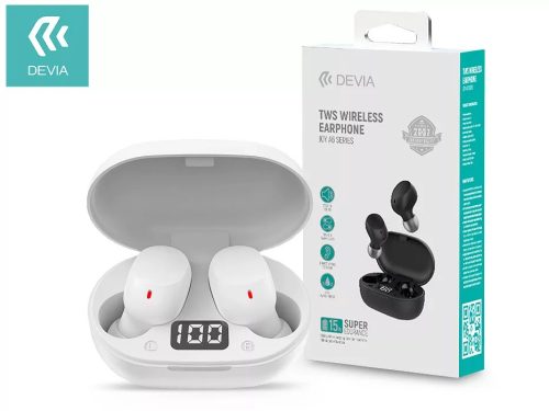 DEVIA TWS BLUETOOTH SZTEREÓ HEADSET V5.0 + TÖLTŐTOK - FEHÉR