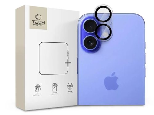 Tech-Protect Cam Fit+ hátsó 3D kamera lencsevédő - Apple iPhone 16 / 16 Plus - átlátszó