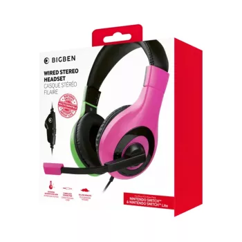 Bigben Stereo Gaming Headset V1 Switch - Zöld / Rózsaszín