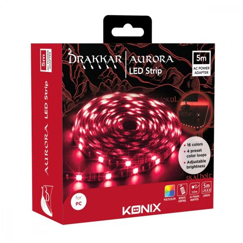 Konix Drakkar Aurora USB-s RGB LED szalag 5 méter KX-DK-LED-5MUSB