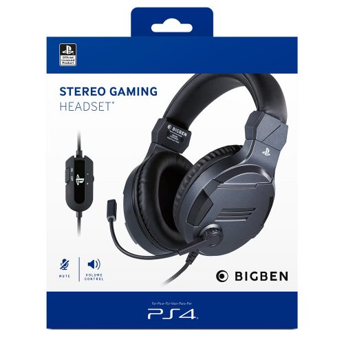 Bigben Stereo Gaming Headset V3 PS4/PS5/PC/Mobil - Titánszürke