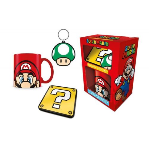 Super Mario ajándékcsomag (bögre, poháralátét, kulcstartó)