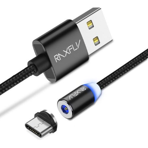 Raxfly - Mágneses USB C kábel 1 m Fekete/Szürke