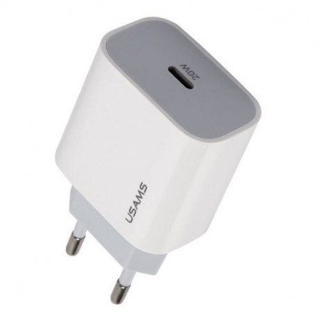 Usams T34 hálózati töltő adapter USB-C 20W - fehér