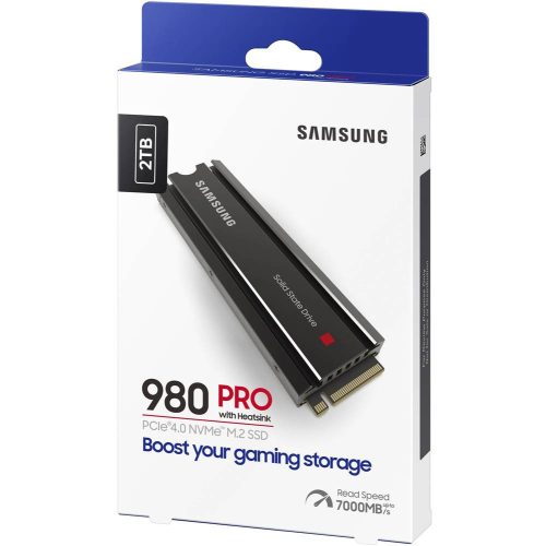 Samsung 980 PRO 2TB M.2 NVMe SSD Hűtőbordával, PS5-höz (3 év jótállás)