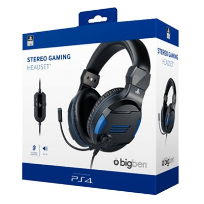 Bigben Stereo Gaming Headset V3 PS4/PC/Mobil - Fekete