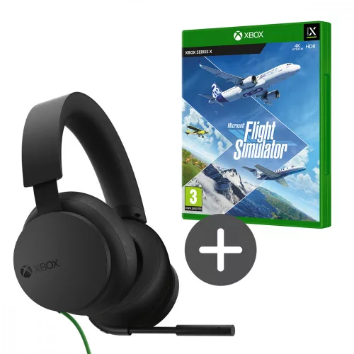 Xbox vezetékes headset fekete + Flight Simulator játékszoftver