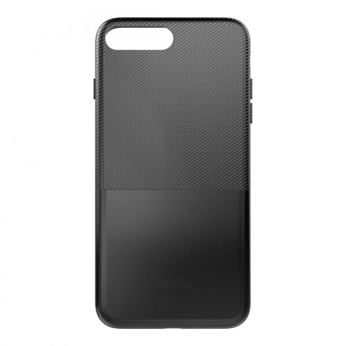 Dotfes G02M Karbon hatású, kártyatartós, mágneses hátlappal iPhone 7 Plus / 8 Plus tok (fekete) (fóliával és díszdobozza