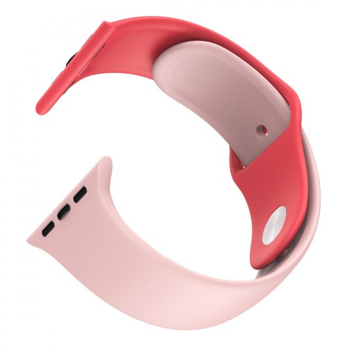Dotfes S03 Apple Watch 38 / 40 mm szilikon szíj (pink, piros, S / M)