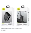 Usams T23 hálózati töltő adapter 1xUSB-C + 1xUSB 18W LED kijelzővel