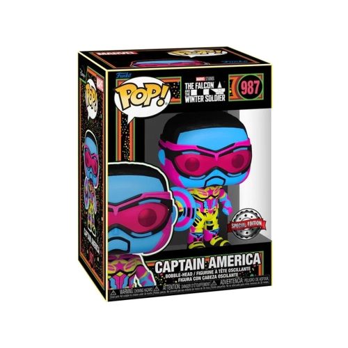 Funko POP! Marvel: The Falcon and The Winter Soldier - Captain America (Blacklight) figura #987