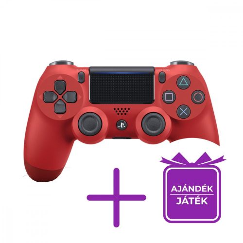 Playstation 4 (PS4) Dualshock 4 kontroller V2 Piros + választható játék