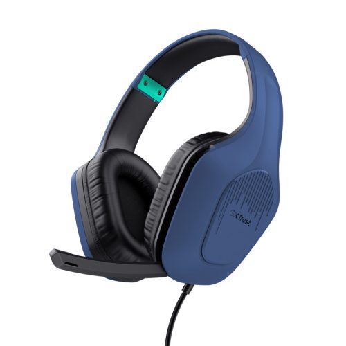 Trust Gaming GXT 415B Zirox Könnyű gamer mikrofonos fejhallgató - Kék (24991)