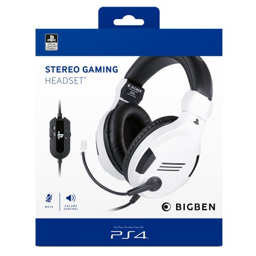 Bigben Stereo Gaming Headset V3 PS4/PS5/PC/Mobil - Fehér