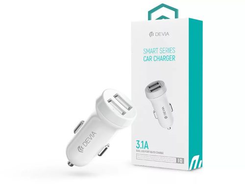 DEVIA 2XUSB SZIVARGYÚJTÓ TÖLTŐ ADAPTER - 5V/3,1A - FEHÉR