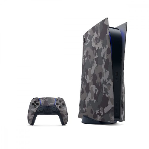 PlayStation®5 (PS5) Console Cover konzolborító Grey Camouflage (szürke terepminta)  LEMEZES GÉPHEZ