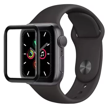   3D Full ragasztós Apple Watch Pet Üvegfólia Fekete - 38 mm