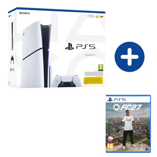 PlayStation®5 Slim 1 TB (PS5 Slim) (LEMEZOLVASÓVAL) + FC 27 játékszoftver